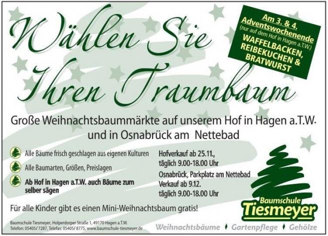Zeitungsanzeige für Weihnachtsbaum-Verkauf